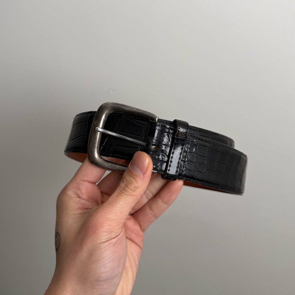 Rare Ralph Lauren Genuine Alligator Belt with Premium Metal Hardware Size 28